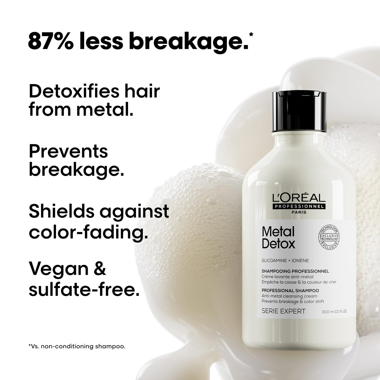 L'Oréal Professionnel Paris Metal Detox Shampoo - Hard Water Chelating Shampoo For Damaged Hair, Removes Metal Build Up and Protects Color & Shine, Paraben & Sulfate-Free, 16.91 Fl Oz