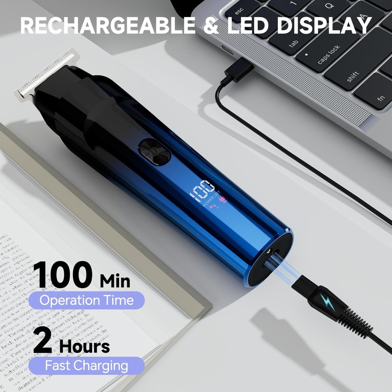 RUIBO Beard Trimmer for Men, 5-in-1 Cordless Hair Clipper Kit with Foil Razor, Waterproof Body, Nose & Ear Groomer, Precision Trimming for Beard, Hair & Body Care (DimGray)