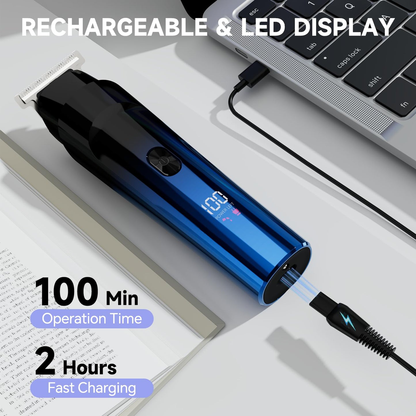 RUIBO Beard Trimmer for Men, 5-in-1 Cordless Hair Clipper Kit with Foil Razor, Waterproof Body, Nose & Ear Groomer, Precision Trimming for Beard, Hair & Body Care (DimGray)