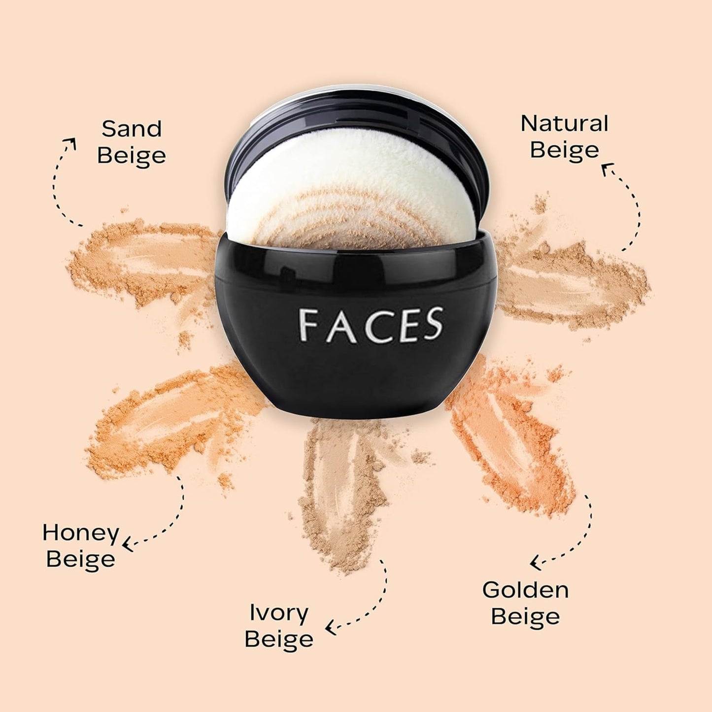 Faces Canada Mineral Loose Powder - Natural Beige 05 | Lightweight Face Powder with Applicator | Controls Shine, Evens Skin Tone & Sets Makeup | Natural Matte Finish | 0.25 Oz (7g)