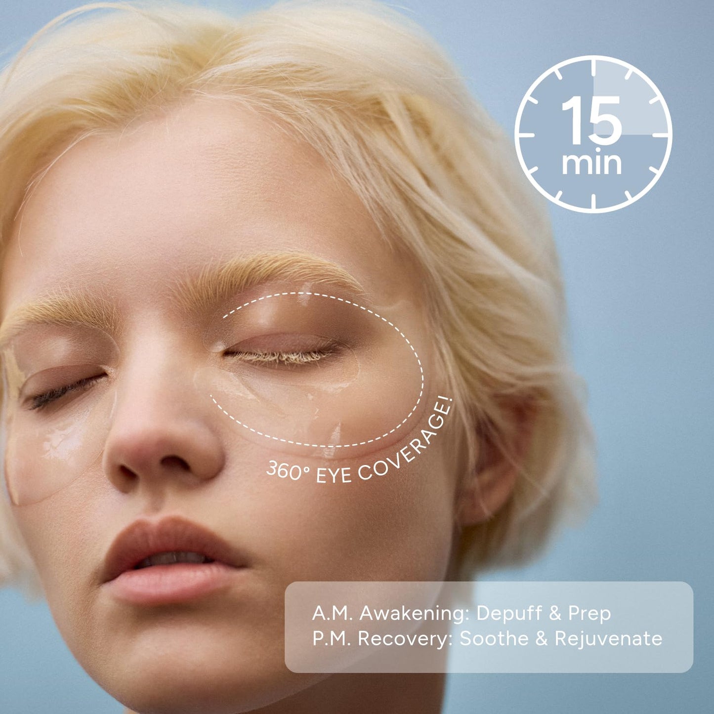 Caffeine & Hyaluronic Acid Under Eye Patches - 5 Pairs, 360° Coverage Targets Dark Circles, Puffy Eyes, Fine Lines & Eye Bags Hydrating Restoring Gel Eye Masks (PRO)