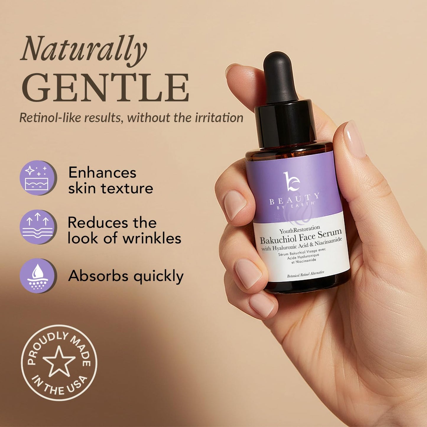 Bio Retinol Alternative Bakuchiol Serum - Smooths Skin & Reduces Fine Lines