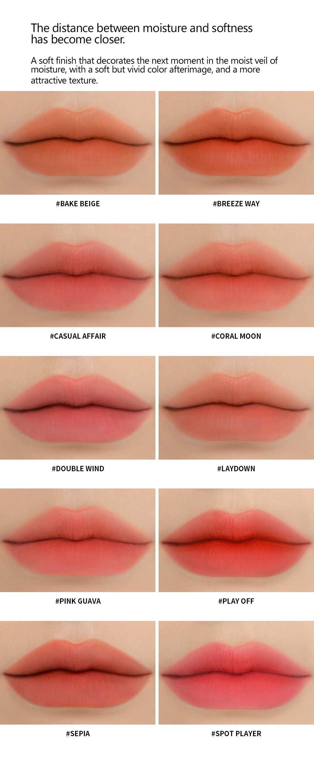 3CE BLUR WATER TINT(4.6g) soft lip with less smear with a blurry finish (#CASUAL AFFAIR) with sun cream(1ml*3ea)