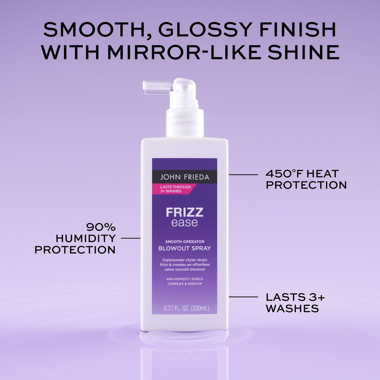 John Frieda Frizz Ease Smooth Operator Heat Protectant Spray, 6.77 fl oz