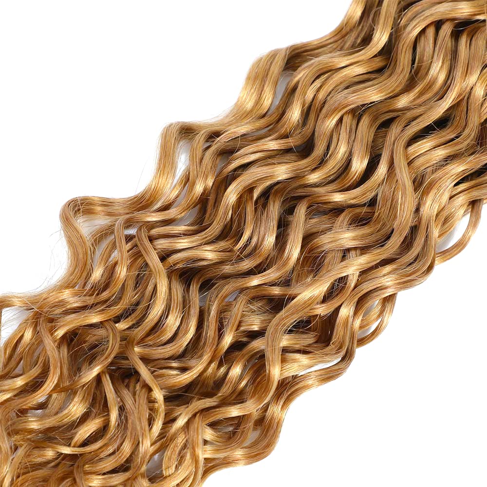 Blonde Bundles Honey Blonde Human Hair Bundles 27 Water Wave Human Hair Bundle 8 10 12 Inch Pure Color 27 Wet and Wavy Bundle