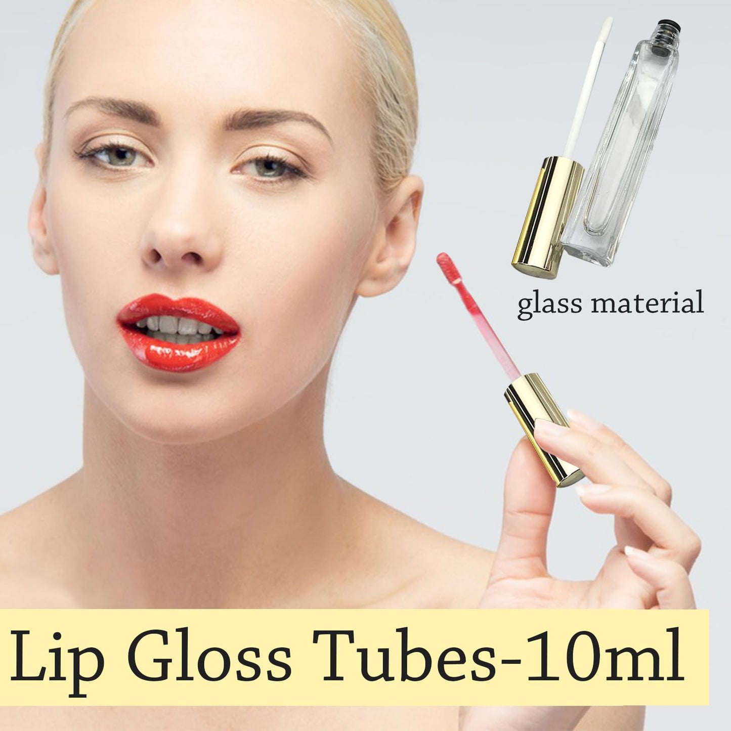 dootdott Empty Mascara Tube and Wand Glass, 3PCS 10ml Empty Mascara Tube and Lip Gloss Tubes, Eyelash Spoolies with Tube, Eyelash Growth Packing Tube Container for Home and Travel (B)