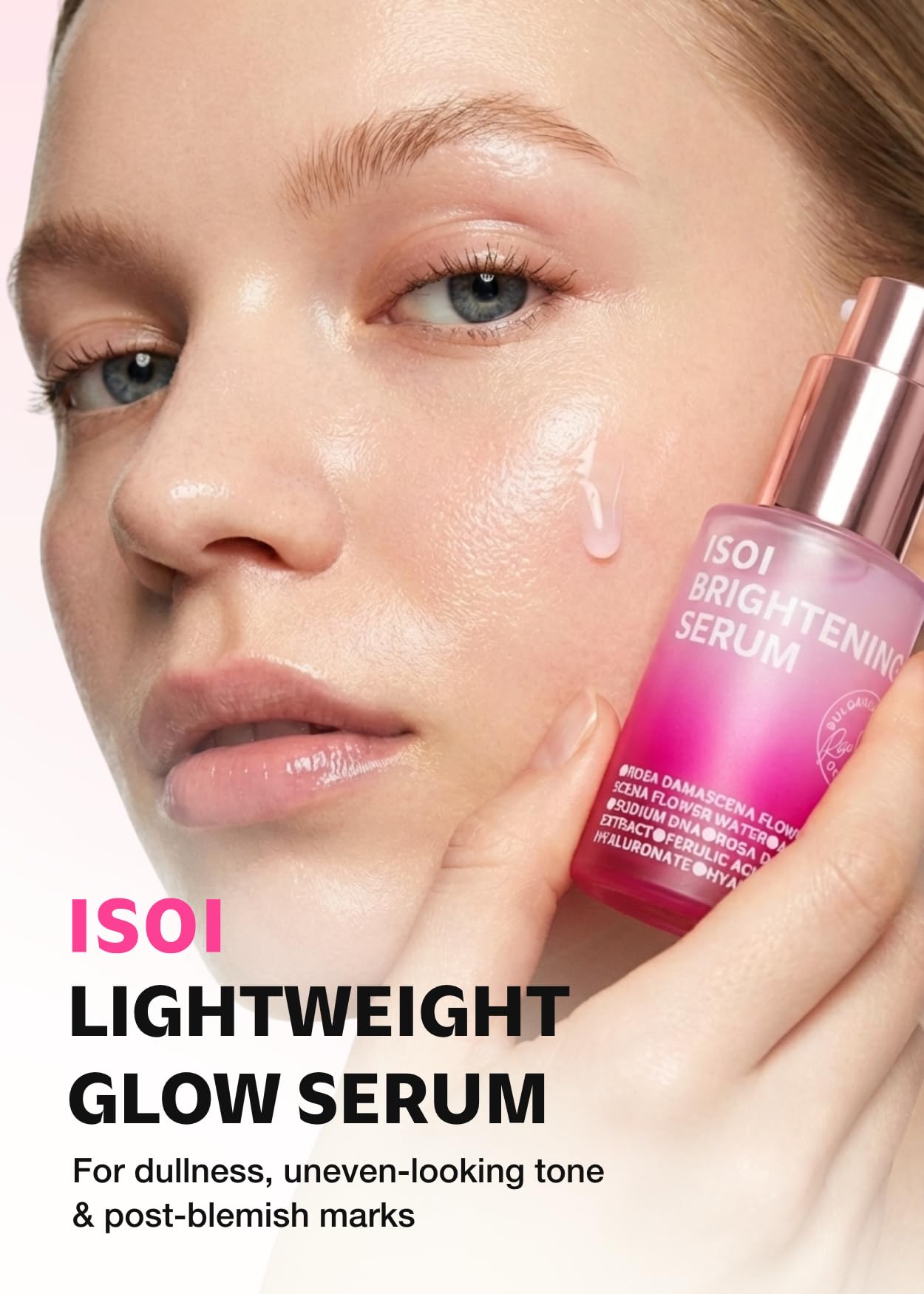 ISOI Rose PDRN Serum with Bulgarian Rose Oil, Radiance Face Serum