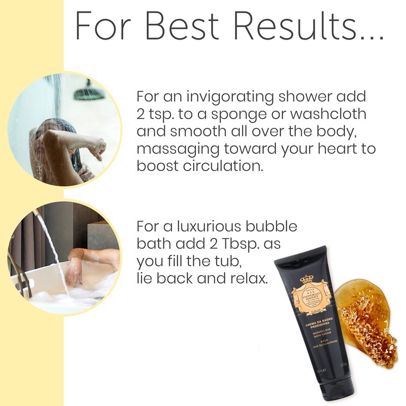Perlier Imperial Honey Shower & Bath Cream - Nourishing & Soothing Luxury Bath Cream Made With 100% Organic Italian Honey For Deep Moisturization And Hydration, 16.9 Fl Oz, 500 ml