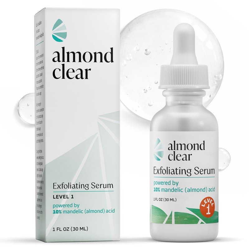 Face & Body Clearing Serum, Level 1- for acne, folliculitis, aging skin, ingrown hairs, dark spots - face, chest, butt, back, thighs, arms - mandelic acid - 1 fl oz