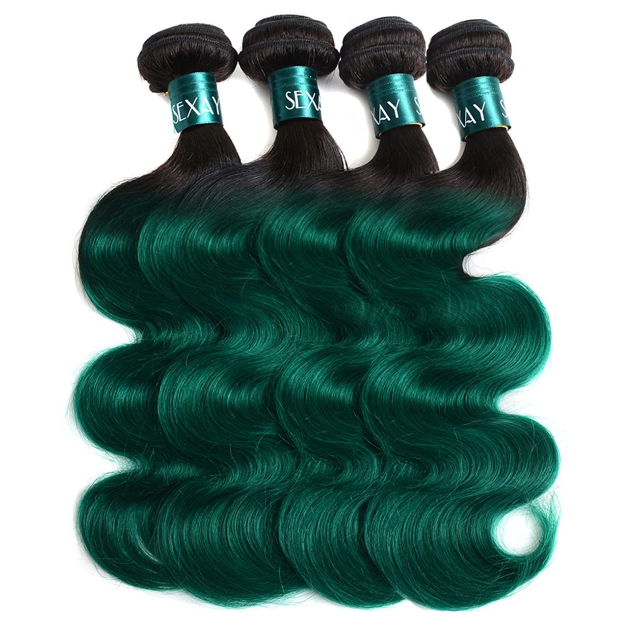 SEXAYHAIR Bule Bundles 16Inch Brazilian 100% Human Hair 1b/Blue 1 Bundle Body Wave, 2 Tone Blue Ombre Virgin Hair 1Bundles Human Hair for Women(16inch blue)