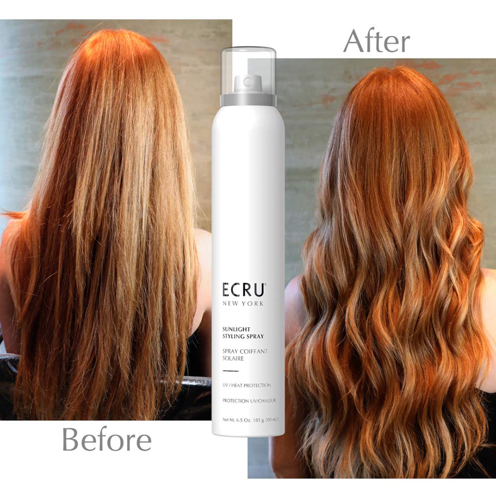 Ecru New York Sunlight Styling Spray, Hairspray Flexible Hold, Hair Styling Heat Protectant Spray, 6.5oz