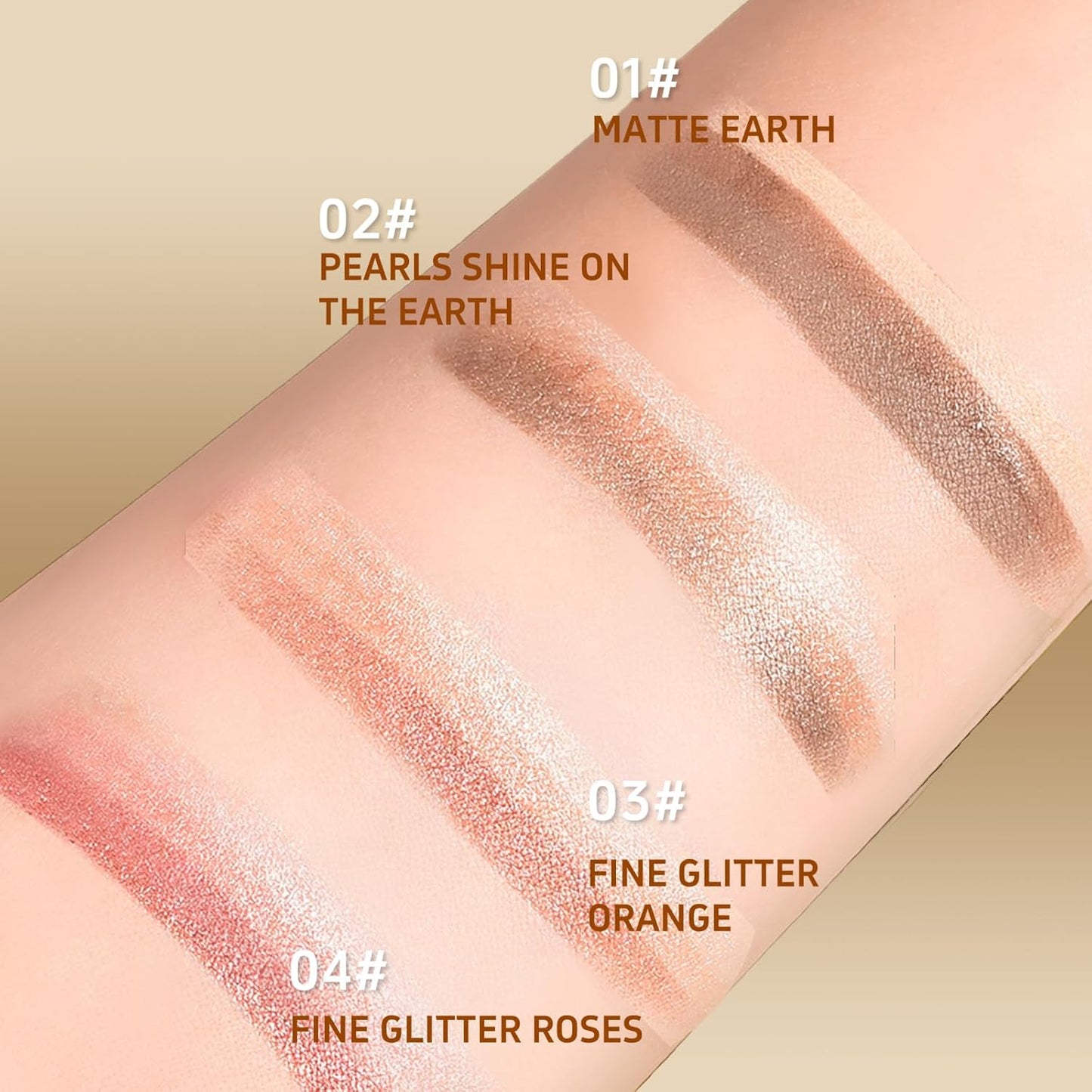 O'CHEAL 4PCS Gradient Eyeshadow Sticks - Matte & Shimmer Waterproof | Long-Lasting, Easy Application