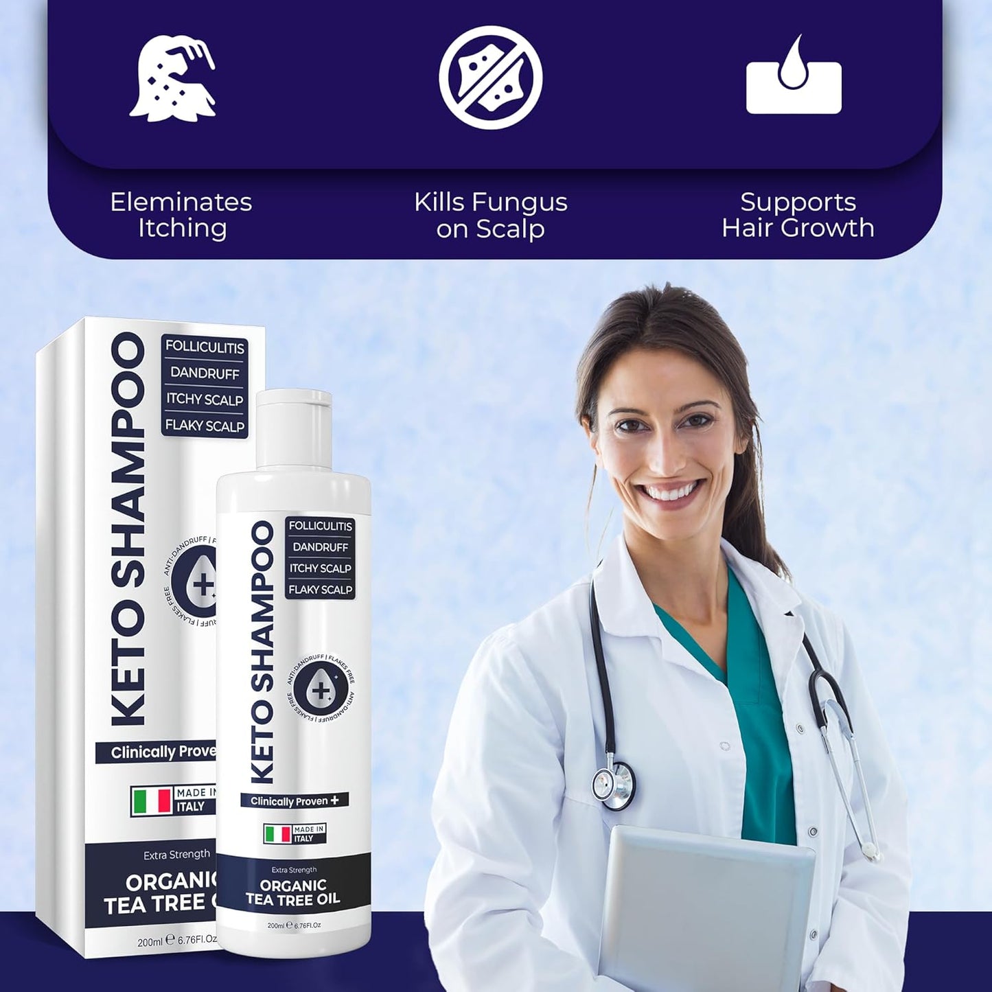 Psoriasis Shampoo - Medicated Anti-Dandruff Treatment for Flakes & Seborrheic Dermatitis | 200ml
