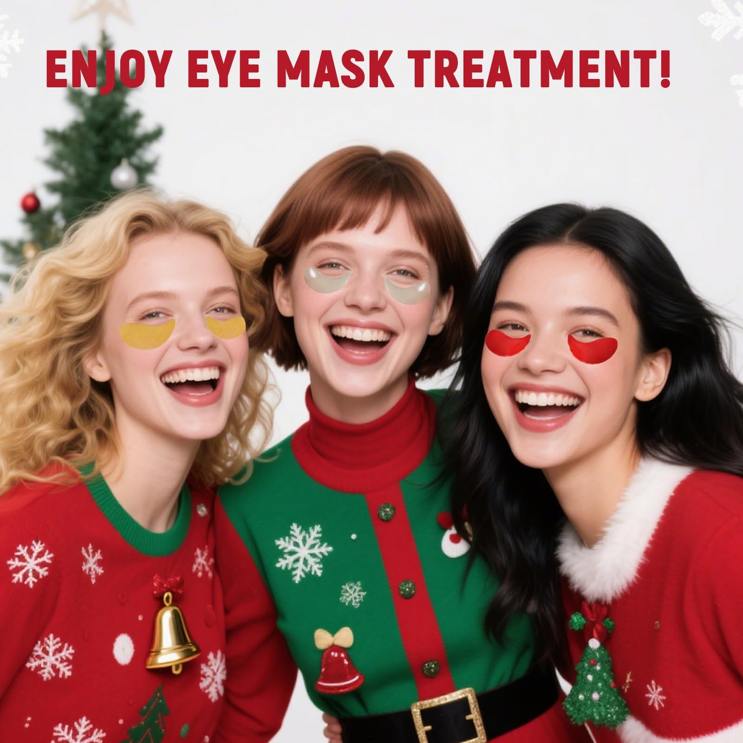 Minfei 120PCS Christmas Stocking Stuffers Eye Patches,Under Eye Patches for Puffy Eyes and Dark Circles,Stocking Stuffers for Women, Cheer Gifts,Eye Mask for Reduces Wrinkles Puffiness, Fine Lines