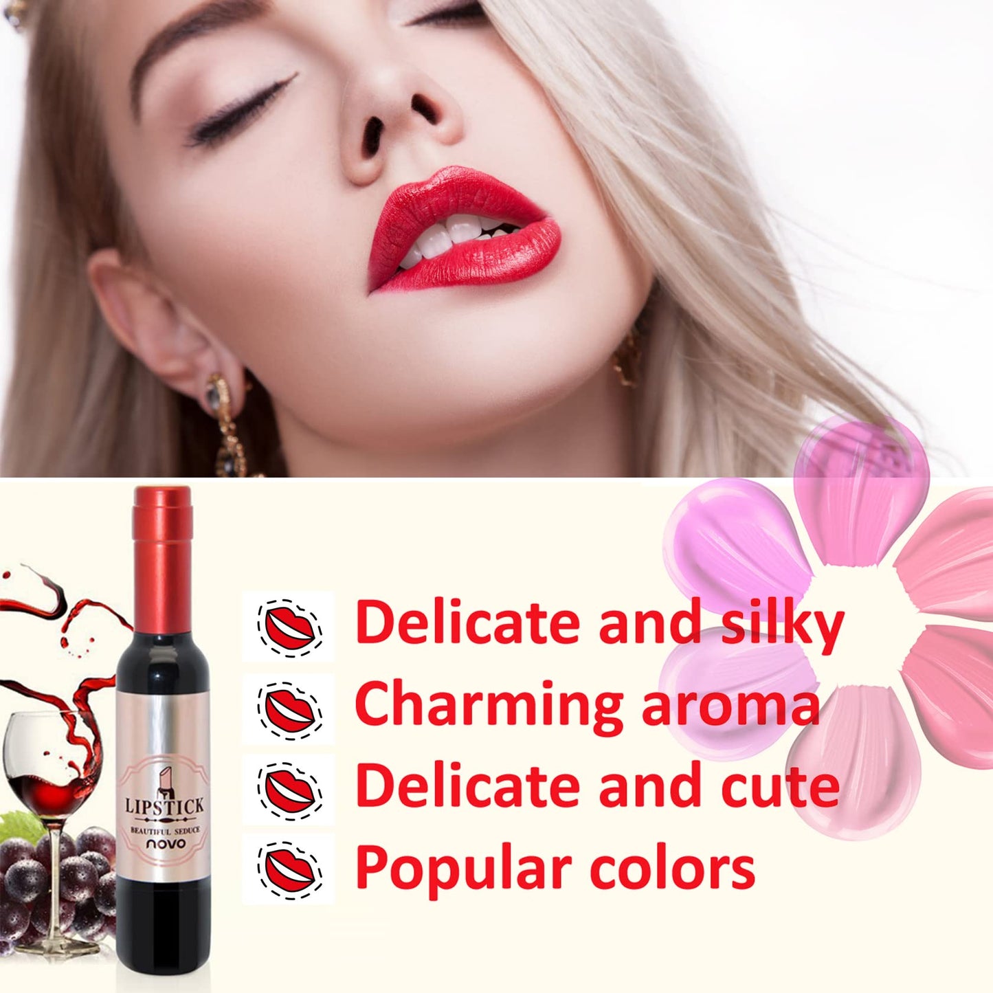 BKPPLZP Wine Lip Tint,6 Colors Wine Lip Gloss Set,Wine Liquid Lipstick,Liquid Wine Lip Gloss,Matte Lip Stain Long Lasting Waterproof Matte Lip Gloss Set,Creates Natural Moisturizing Lip Gloss Easily