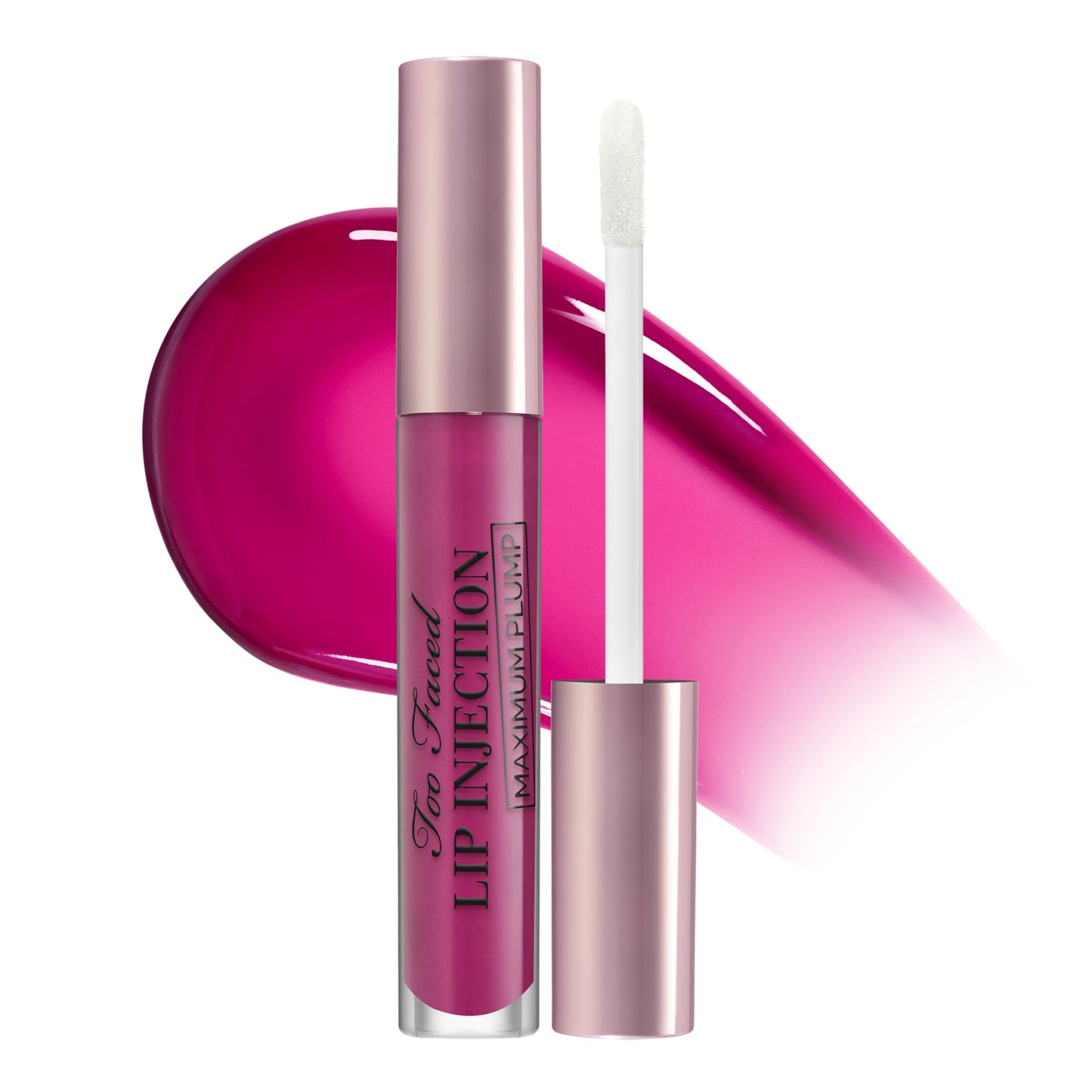 Too Faced Lip Injection Maximum Plump Extra Strength Lip Plumper Gloss | Hydrating, Volumizing, + Plumping, 0.14 Fl Oz, Berry Crush (Vibrant Fuchsia Berry)