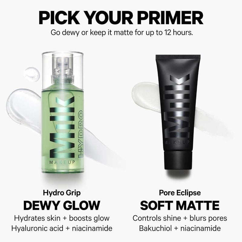 Milk Makeup Hydro Grip Primer - Hydrating Makeup Grip for 12 Hours | 1.52 fl oz, Pack of 2 - Vegan & Fragrance-Free