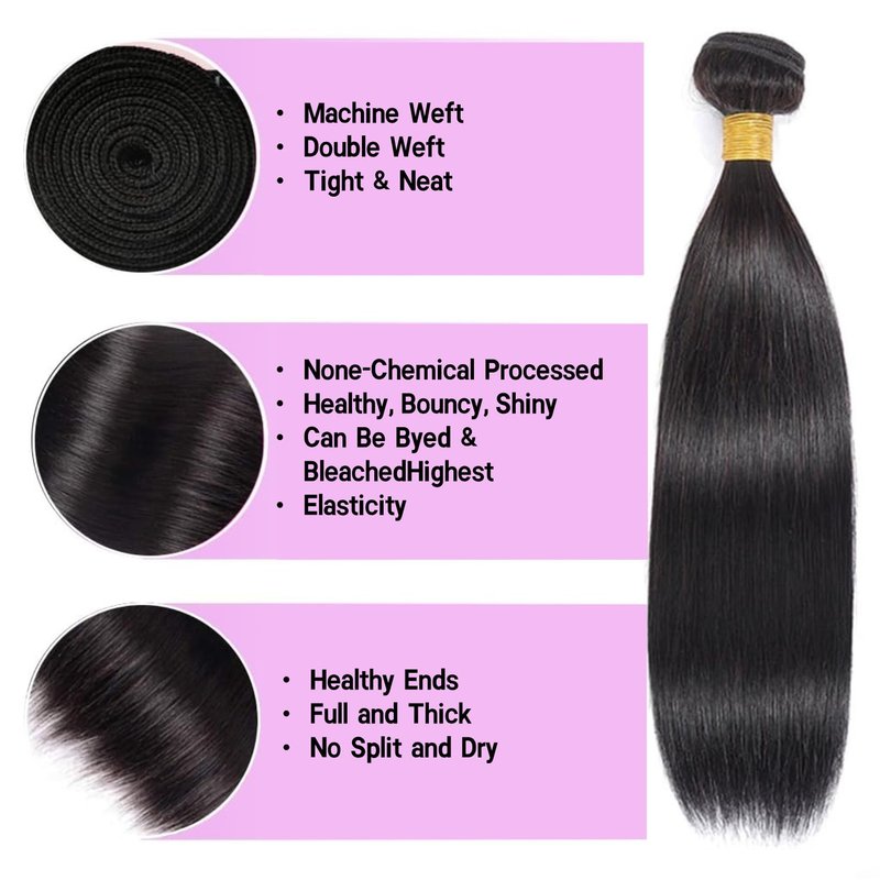 Straight Bundles Human Hair one Bundle 100g/pack 20 Inch 12A Brazilian Hair Single Black Bundles