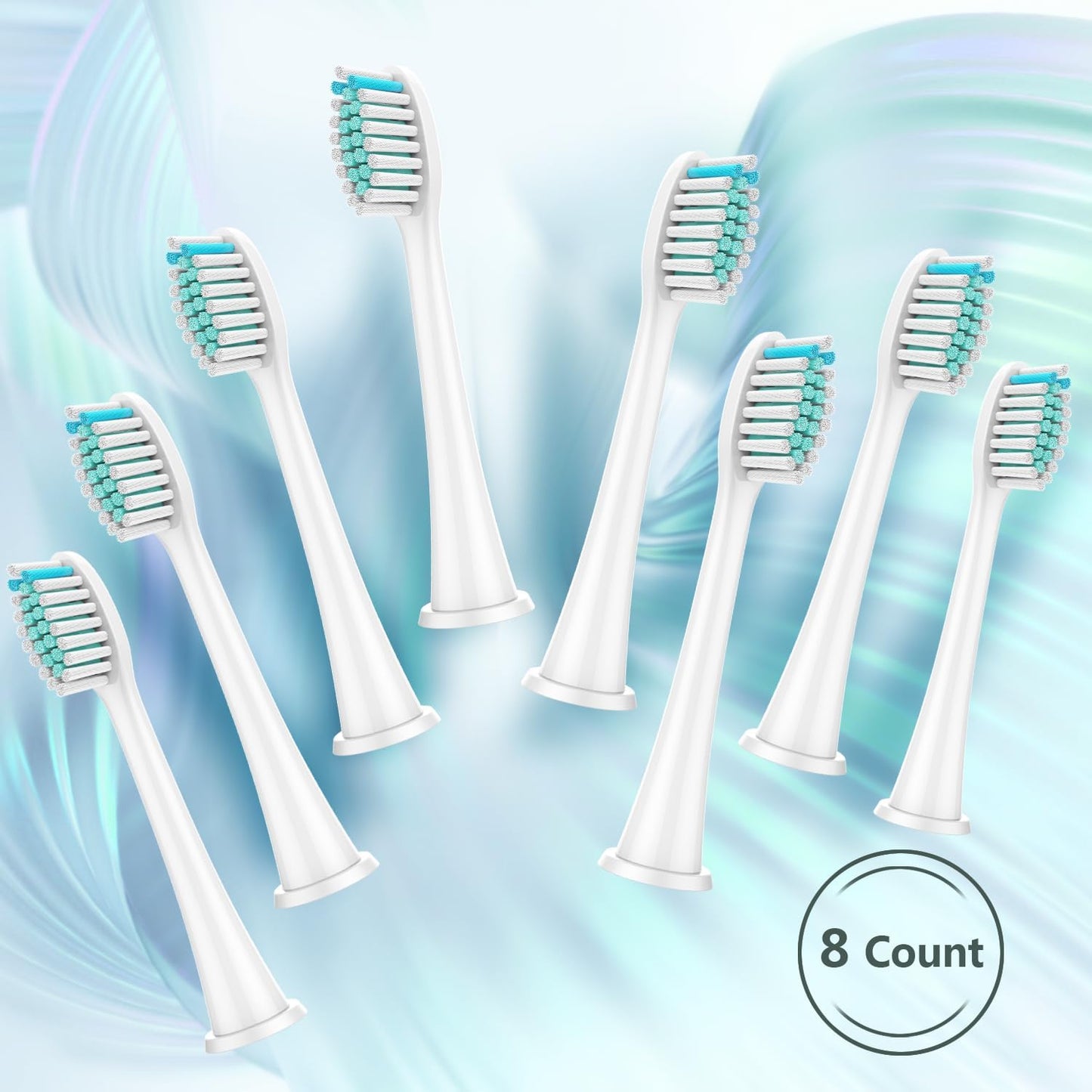 Philips Sonicare Toothbrush Replacement Heads - 8 Pack, White | Compatible with Click-On Handles 1100, 2100, 4100, 5100, 6100