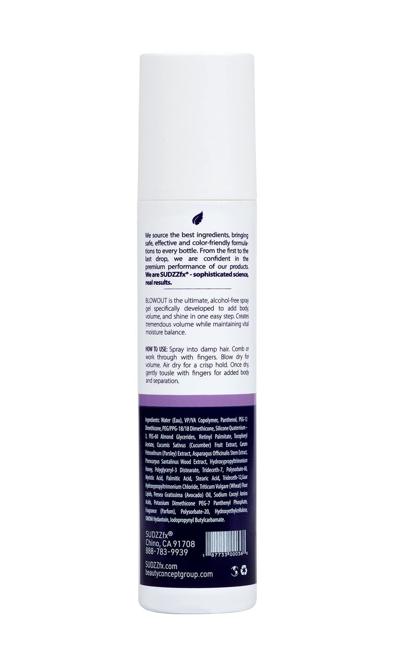 SUDZZFX Fine Hair Care Spray for Men & Women - Blowout Volumizing, Thickening Spray Gel for All Hair Types - 8 fl. oz
