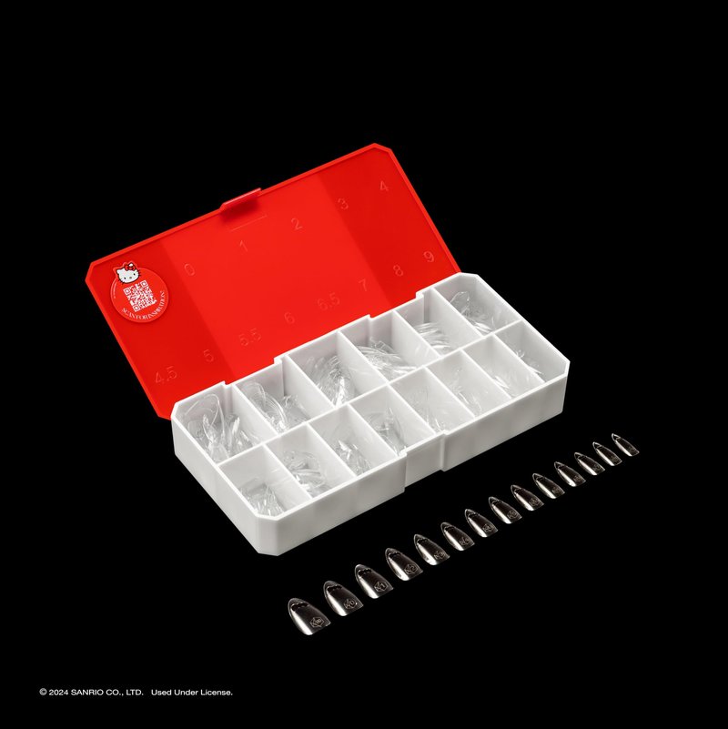 APRÉS x Hello Kitty® Gel-X Natural Almond Medium Bow Cut Out Box of Nail Tips (280pcs, 14 sizes)