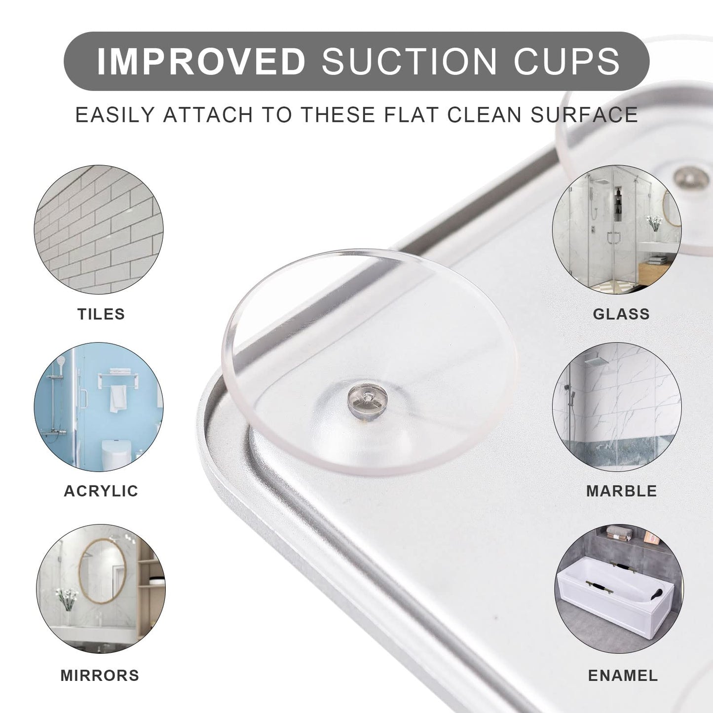 Ettori Shower Mirror Fogless for Shaving and Makeup Mirror-1x and 5X Magnification