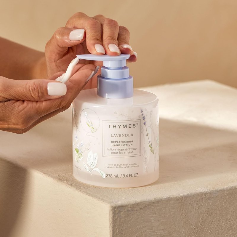 Thymes Replenishing Hand Lotion - Hydrating Formula for Dry Skin | Lavender, 9.4 fl oz