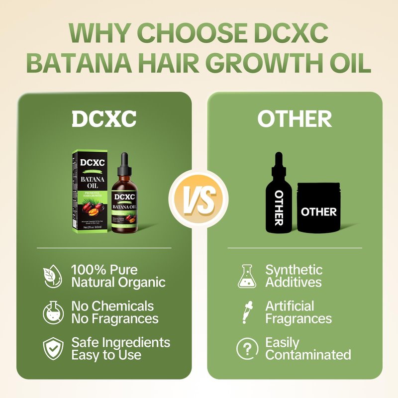 DCXC 100% Pure Batana Oil for Hair Growth - Natural Scalp Care & Hair Thickening Treatment | Revitalizes Damaged Hair, Reduces Breakage & Enhances Shine | Deep Conditioner for All Hair Types - 2oz
