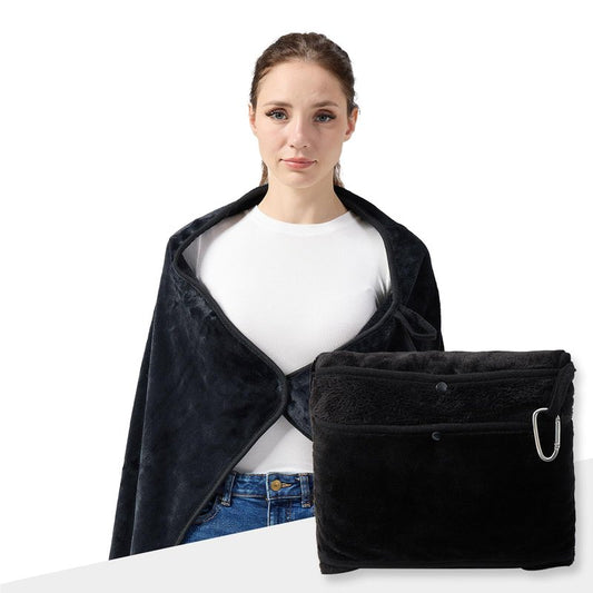 SHINEDOOR Travel Blanket, Black