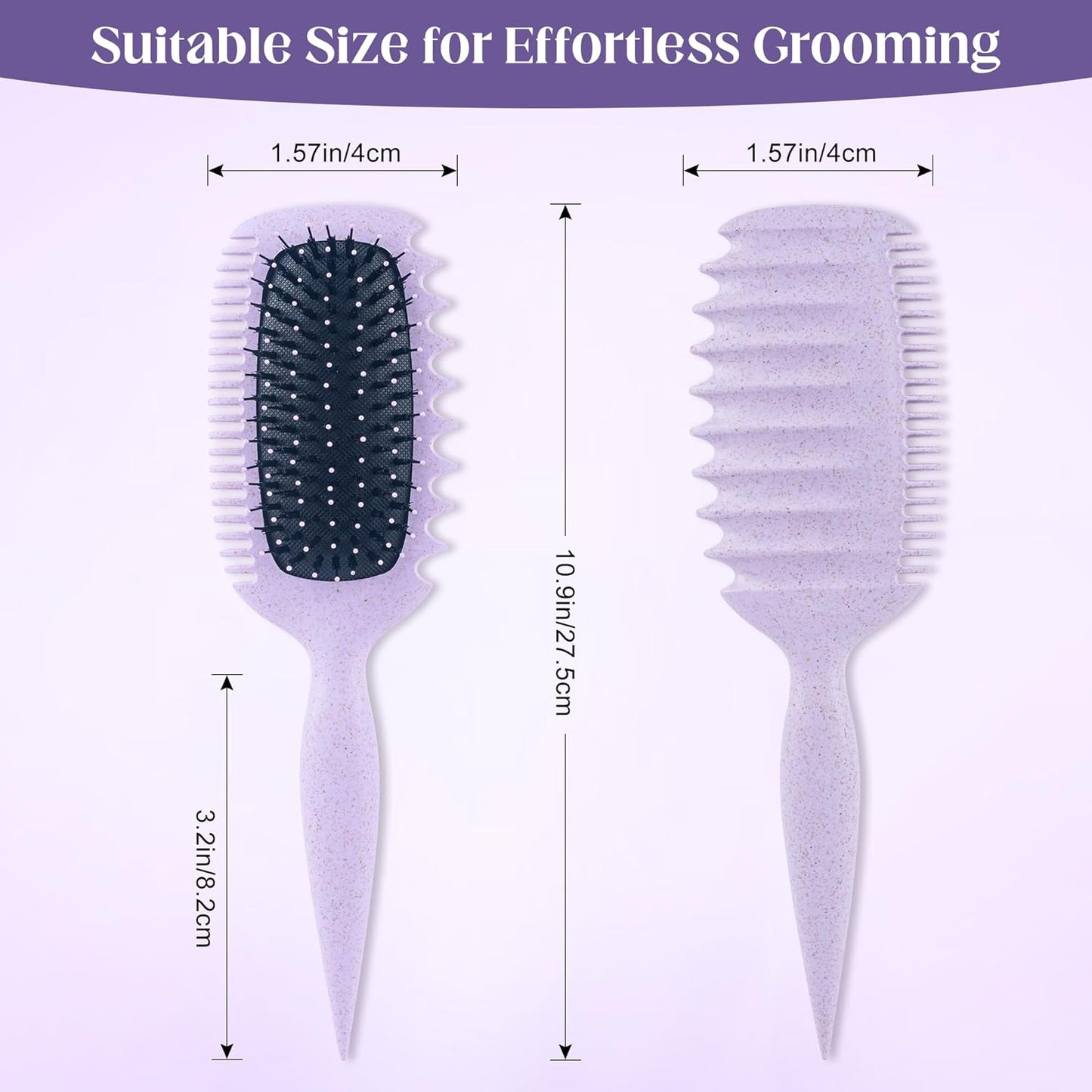 Curly Hair Brush - Detangling & Curl Defining Tool for Waves & Coils | Lavender Purple