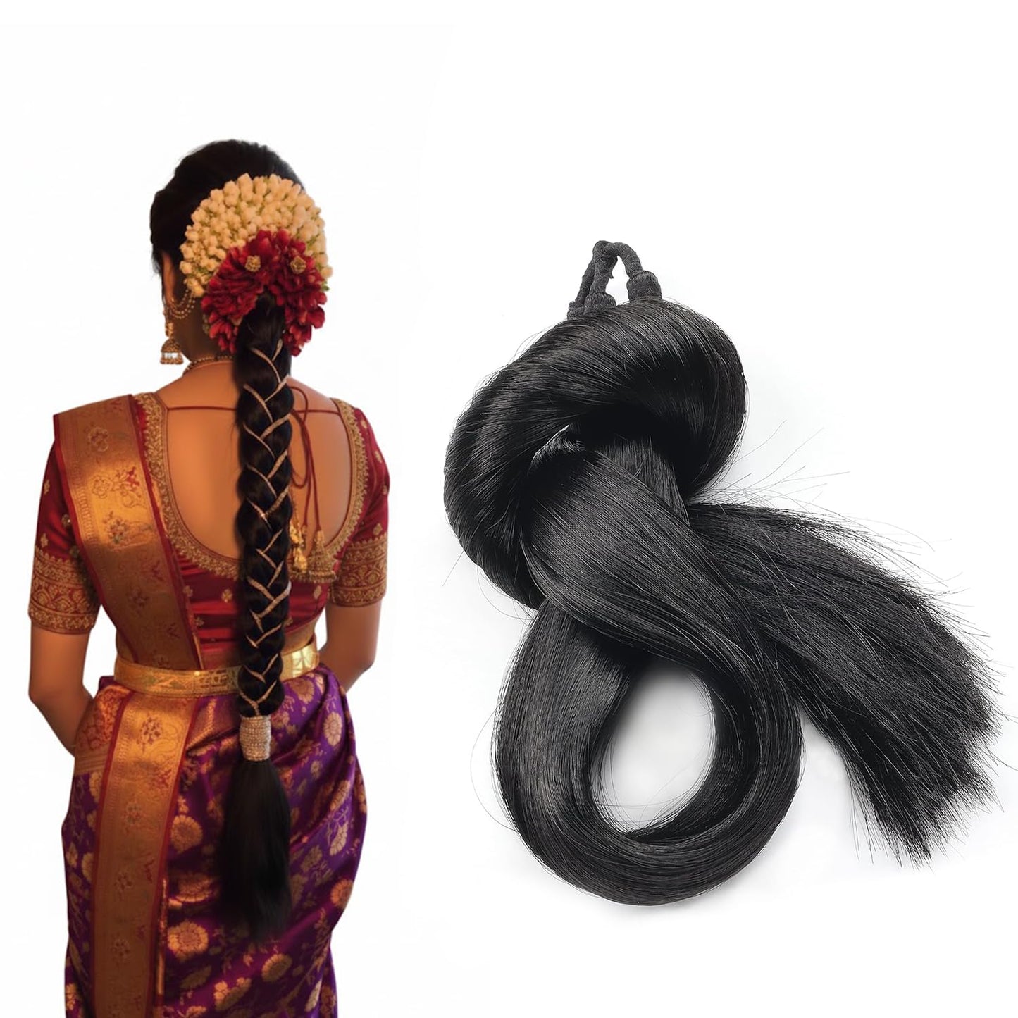 Kausi Jewellers Nakli Hair Wigs for Women & Girls - Long, Bangs Styles & Extensions + Gangawan, Savaram, Cataram, Sadaraa