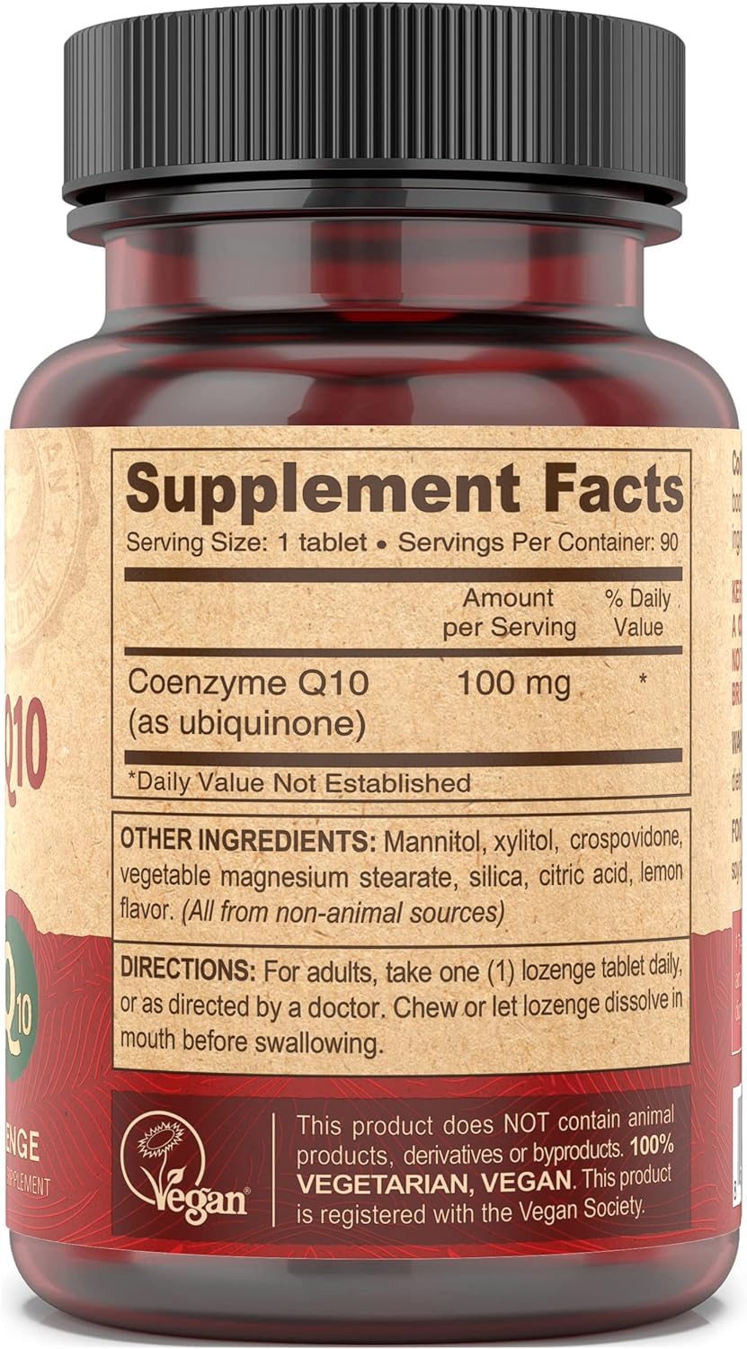 DEVA Vegan Vitamins Coenzyme Q10 100mg - Potent & Affordable in One Bottle - Chewable, 90 Tablets, (Pack of 2)