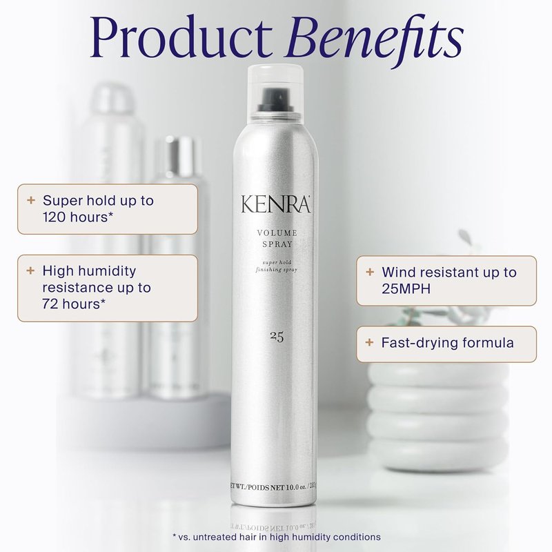 Kenra Professional Volume Spray 25 - Super Hold Hairspray for All Hair Types | Flake-Free, Fast-Drying | 10 oz