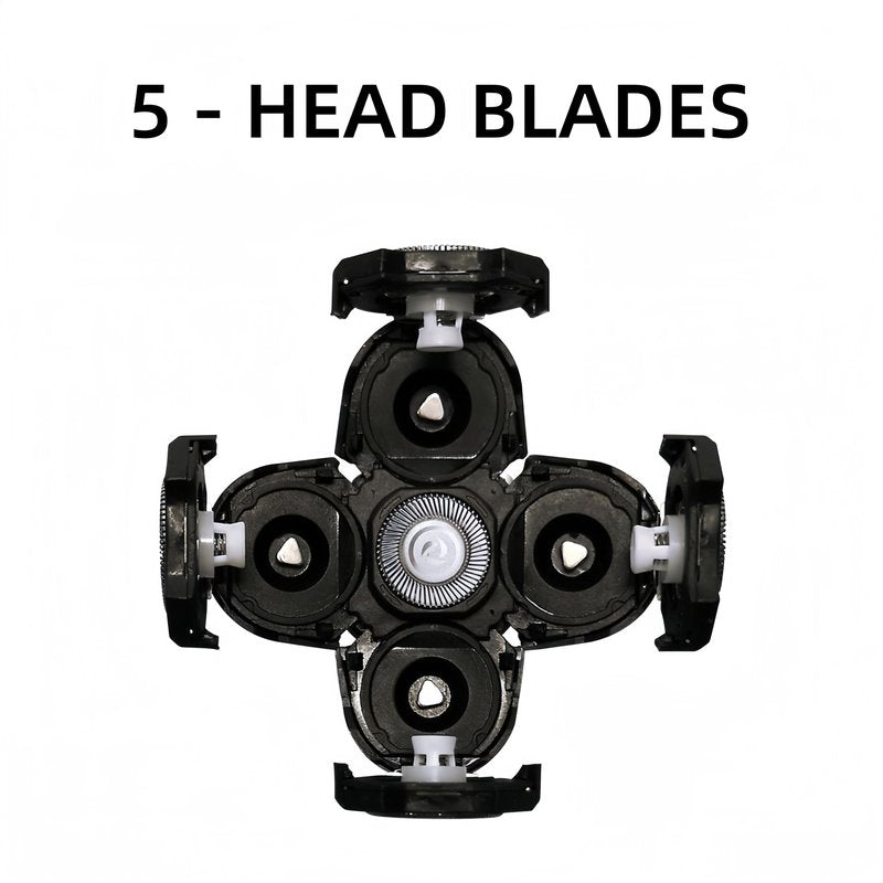 4PCS Shaver Replacement Blades for Head Shaver, 5 Blades Shaver Heads for Bald Men, Head and Face Electric Razor Heads, 2 Cleaning Brush