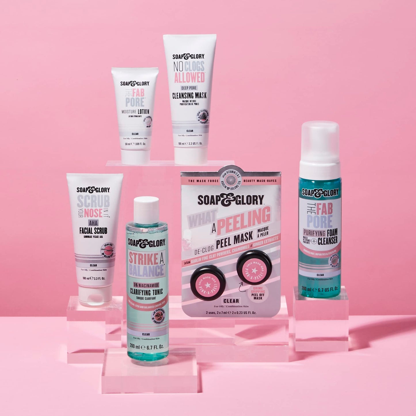 Soap & Glory The Fab Pore Purifying Foam Face Cleanser - Salicylic Acid & Witch Hazel Face Wash - Soft & Creamy Cleansing Foam for Oily Skin (200ml)