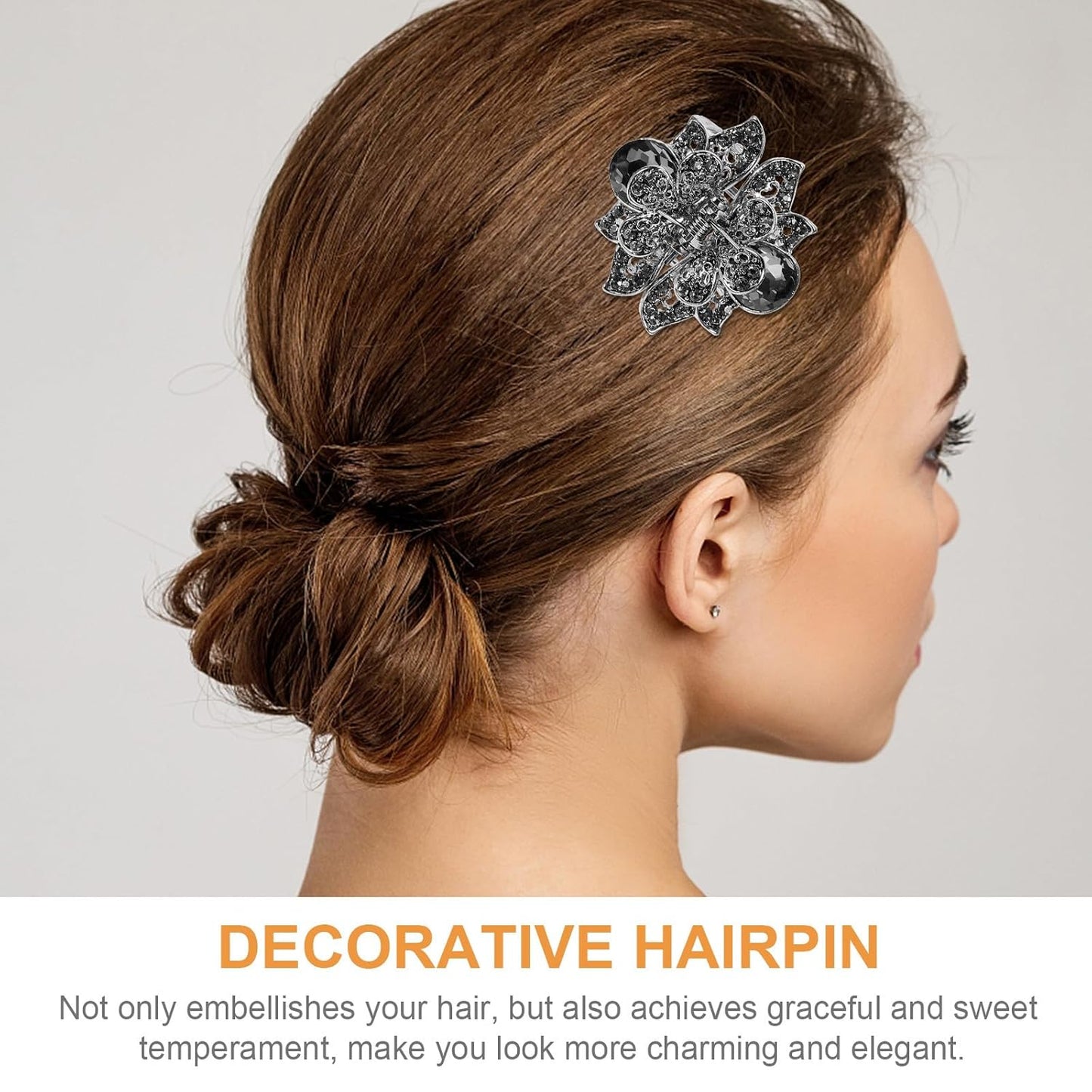 Mini Jaw Clips Set - Vintage Metal Crystal Hair Claws for Women | 3 Pcs Rhinestone Accessories