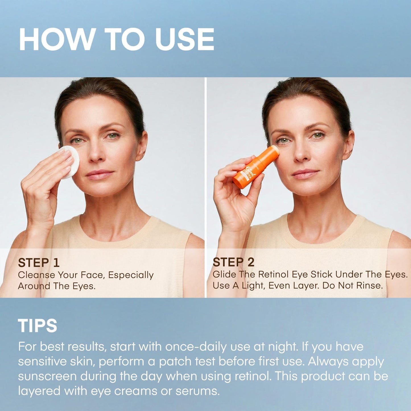 Retinol Under Eye Balm Stick: Korean Retinol Eye Cream for Dark Circles, Puffiness, Eye Bags, Wrinkles & Fine Lines - 8-IN-1 Formula with Collagen, Niacinamide, Peptides & Hyaluronic Acid