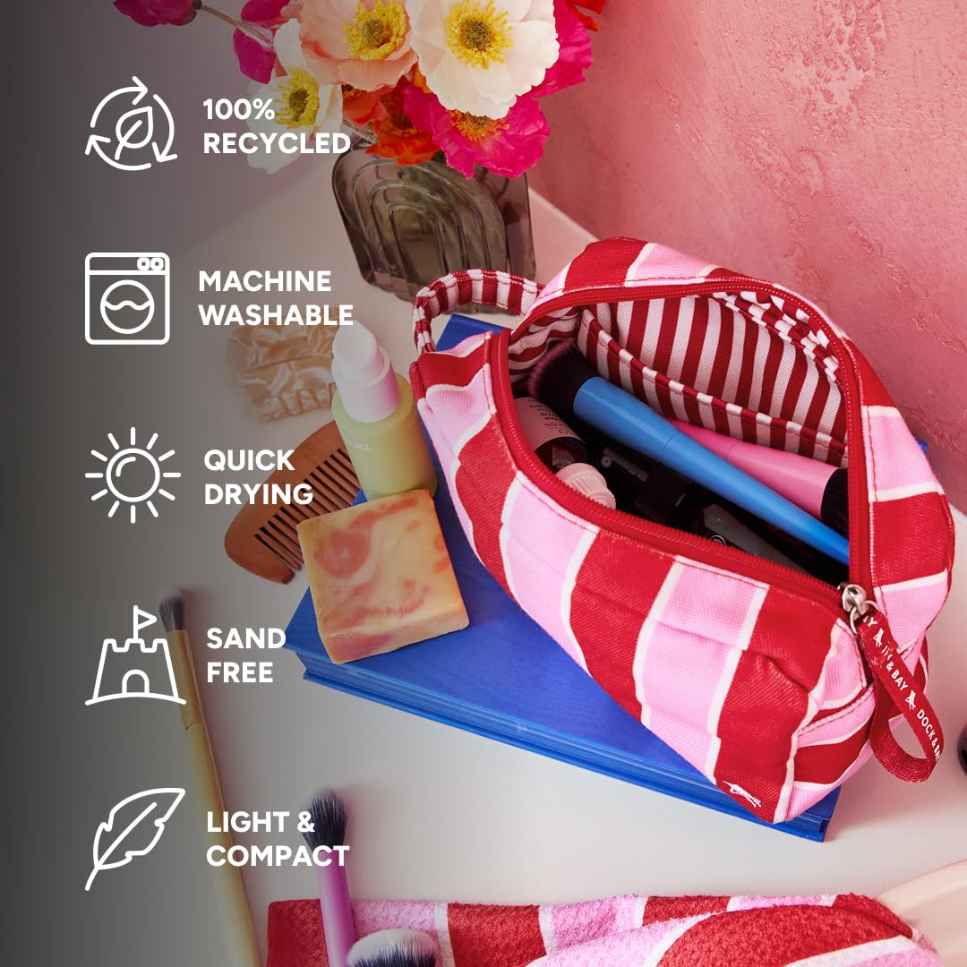 Dock & Bay Toiletry Bag - Large Travel Toiletries Kit - Cherry Bomb