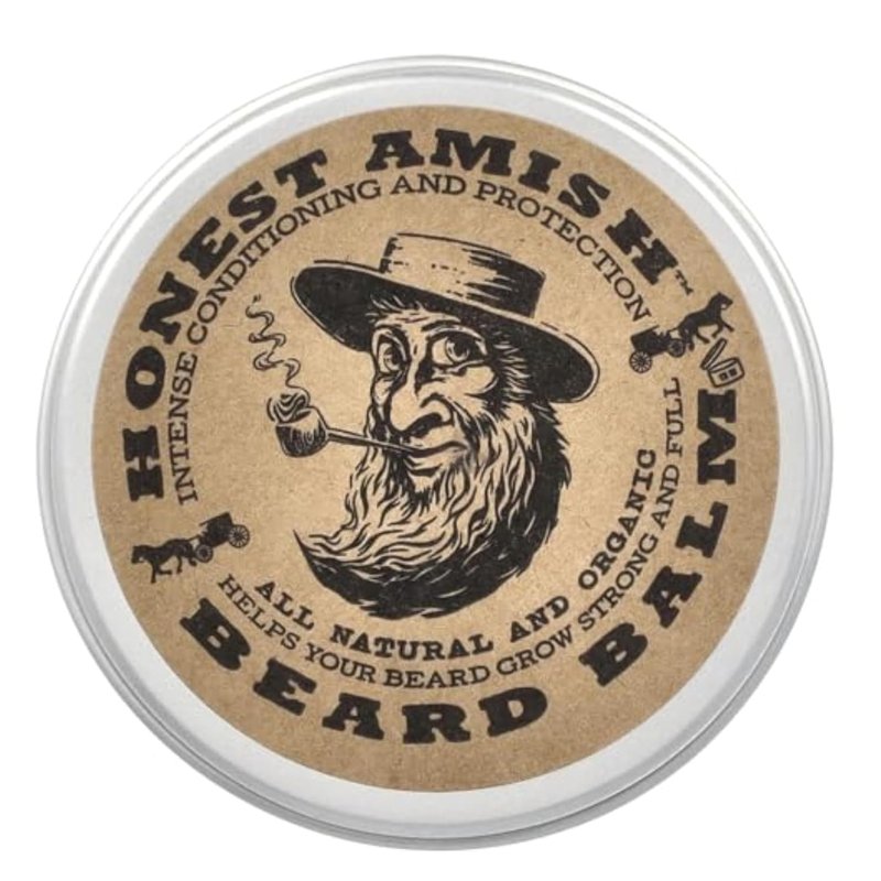 Honest Amish Beard Balm - Natural Leave-In Conditioner for Soft, Manageable Beards - 2 Ounce Tin