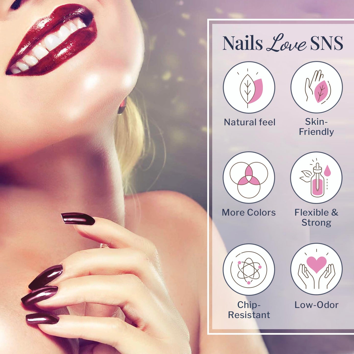 SNS Nail Dip Powder, Gelous Color Dipping Powder - You've Got It All (Purple/Plum), EE05 - Long-Lasting Acrylic Nail Color & Polish Lasts 14 Days - Low-Odor & No UV Lamp - 1.5 Oz