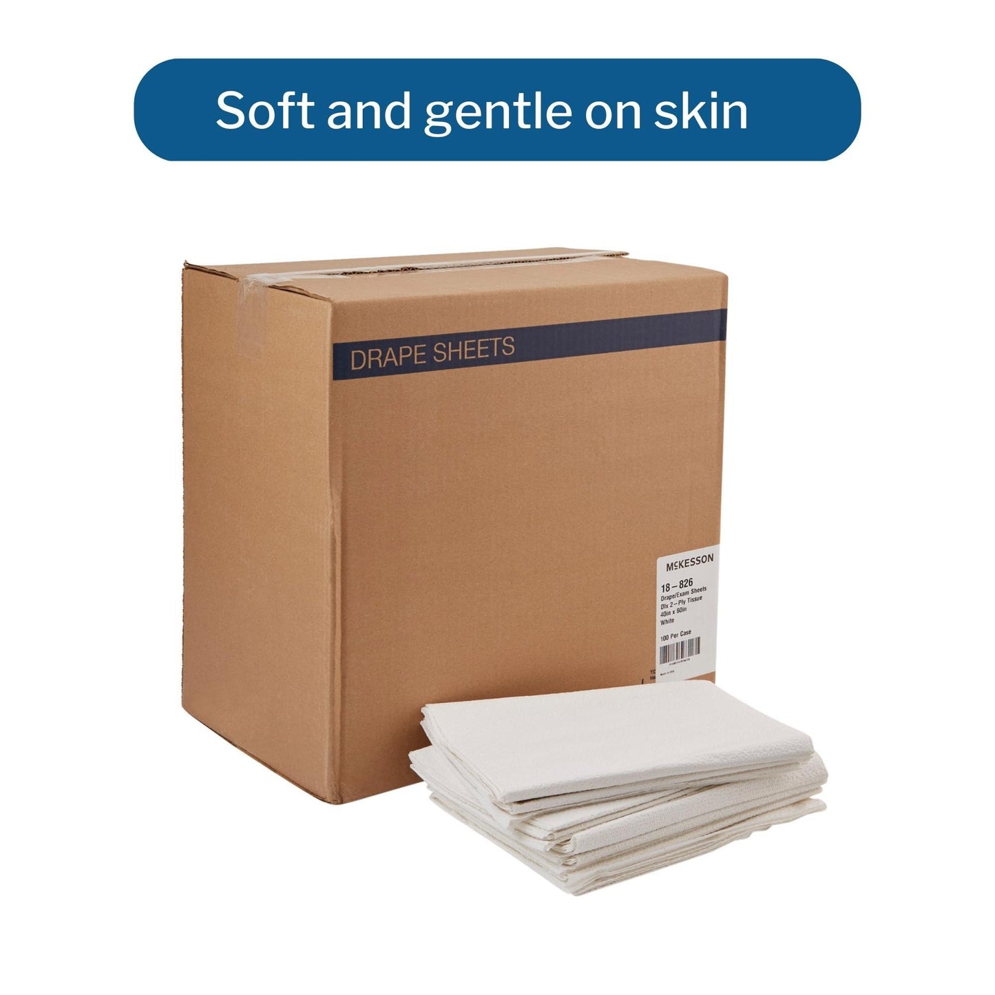 McKesson Drape Sheets Disposable Sheet for Bed, Exam, 40 x 60 in, 100 ct