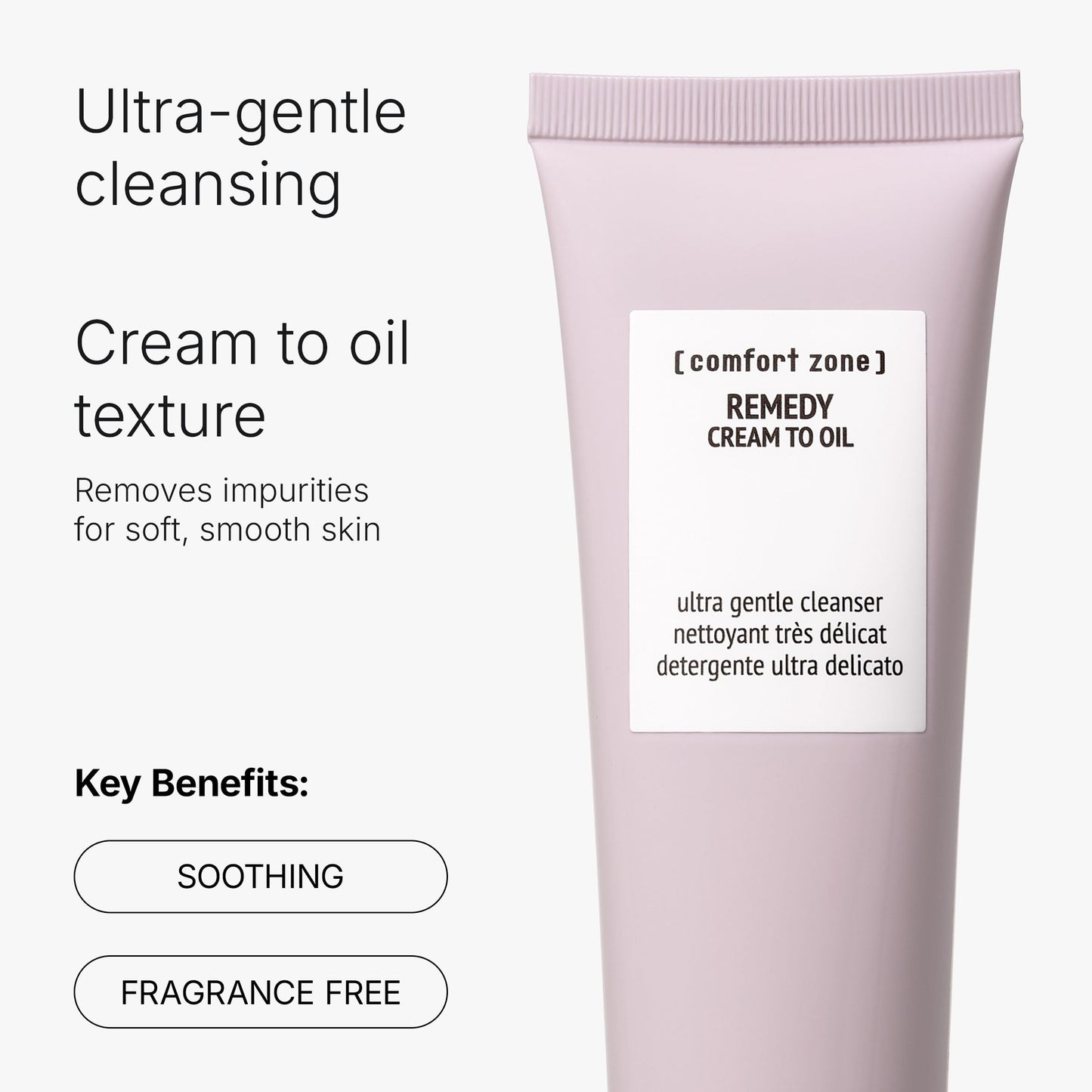 [ comfort zone ] Remedy Cream To Oil Cleanser, Soothing Nourishing Face Wash, Ultra Gentle, Fragrance Free, Marula Oil, Clean Beauty, Made in Italy, Sensitive & Redness Prone Skin, 5.07 Fl Oz