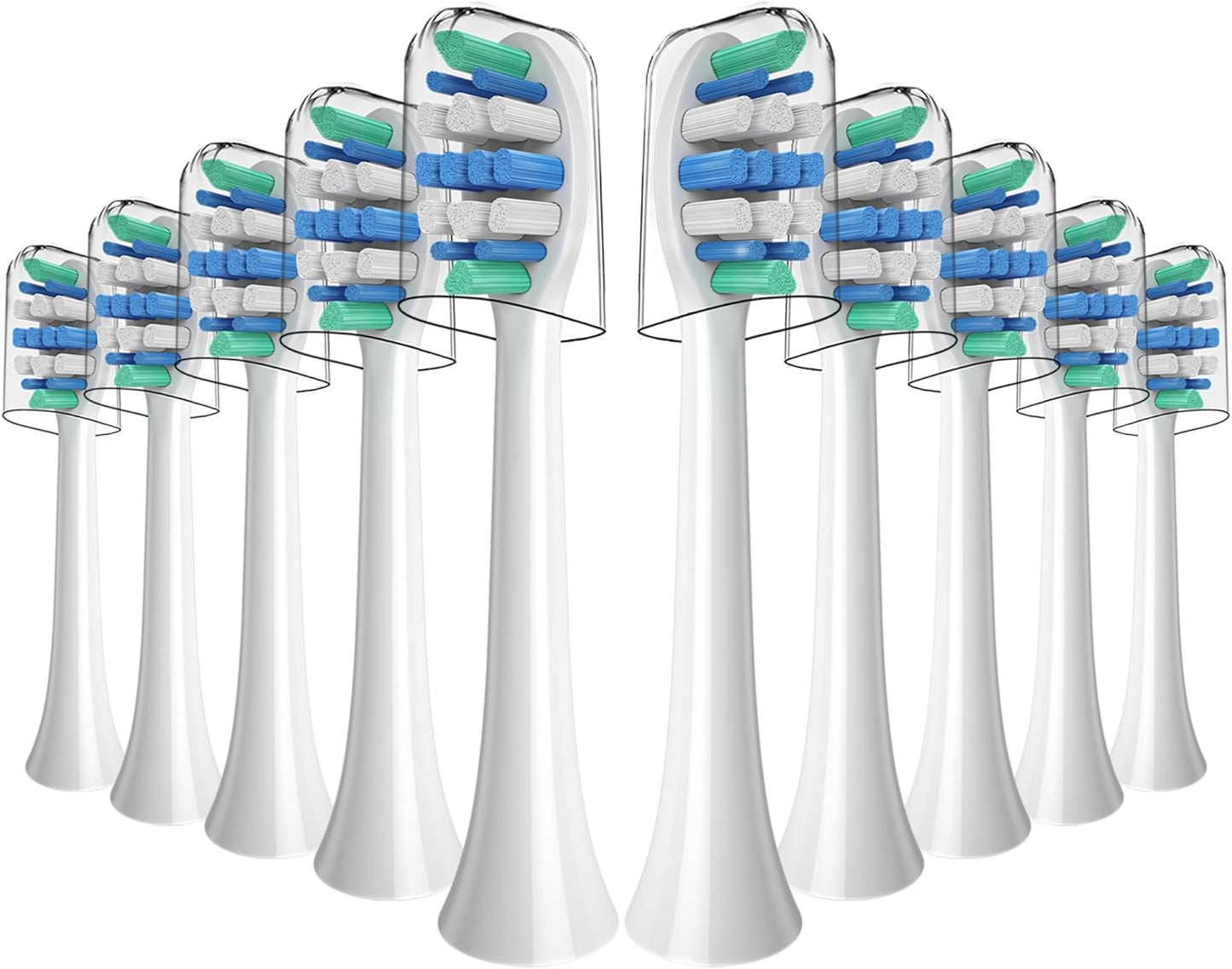Replacement Toothbrush Heads for Philips Sonicare | 10-Pack Standard Brush Heads for DiamondClean & ProtectiveClean Models, White