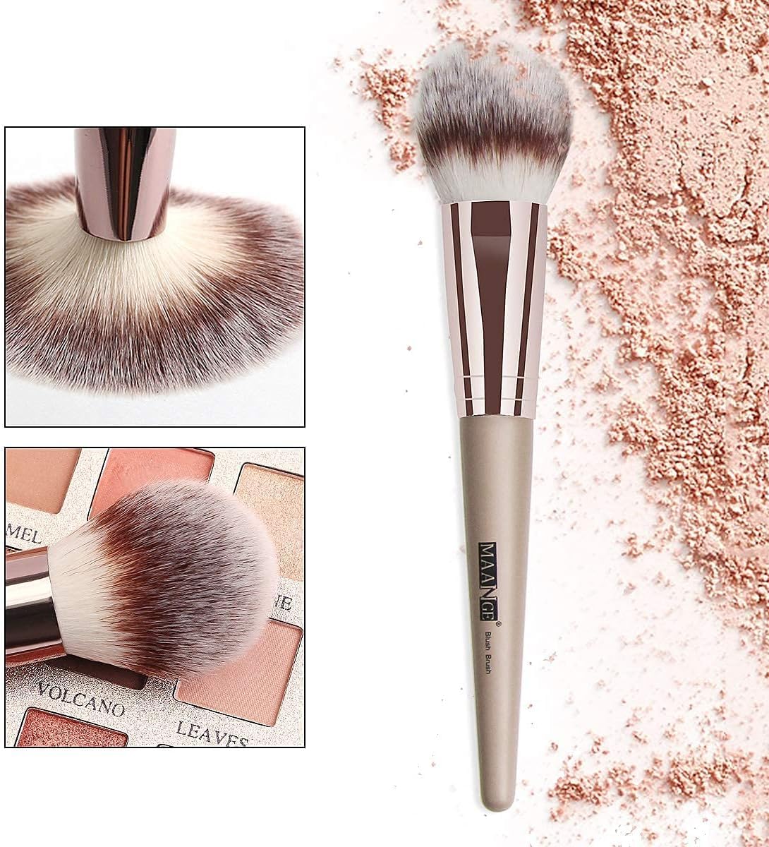 Makeup Brushes, 18 Pcs Professional Premium Synthetic Makeup Brush Set with Case, Foundation Kabuki Eye Travel Make up Brushes sets (Champagne Gold)