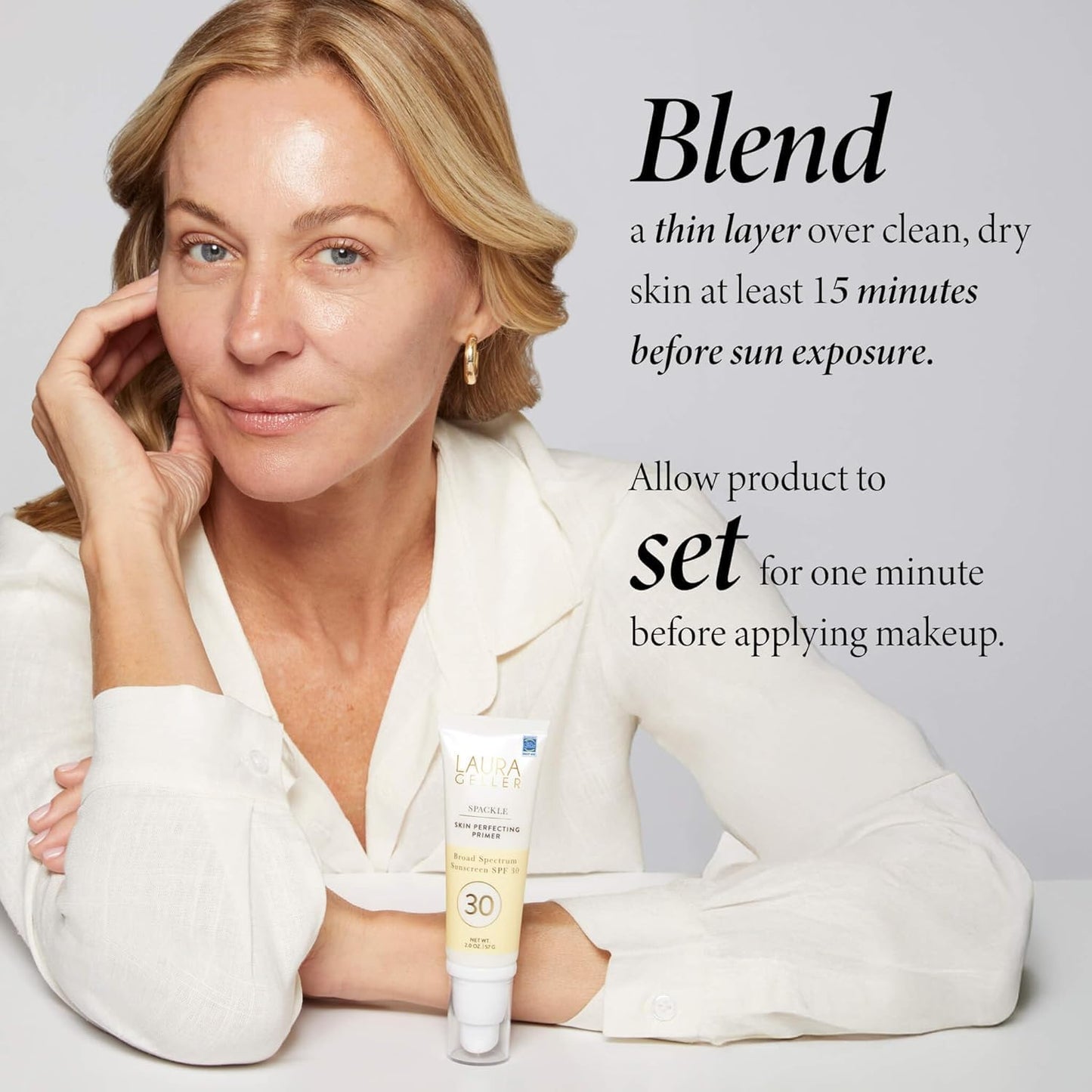 LAURA GELLER NEW YORK Spackle Skin Perfecting Primer Broad Spectrum Sunscreen SPF 30 - Primer for Face Before Makeup with Sun Protection for a Dewy Glow