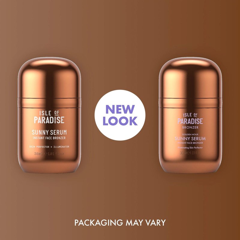 Isle of Paradise Sunny Serum, Liquid Bronzer, Wash-Off Formula with Illuminating & Hydrating Skincare Ingredients for Natural-Looking Radiance, 1.01 fl. Oz