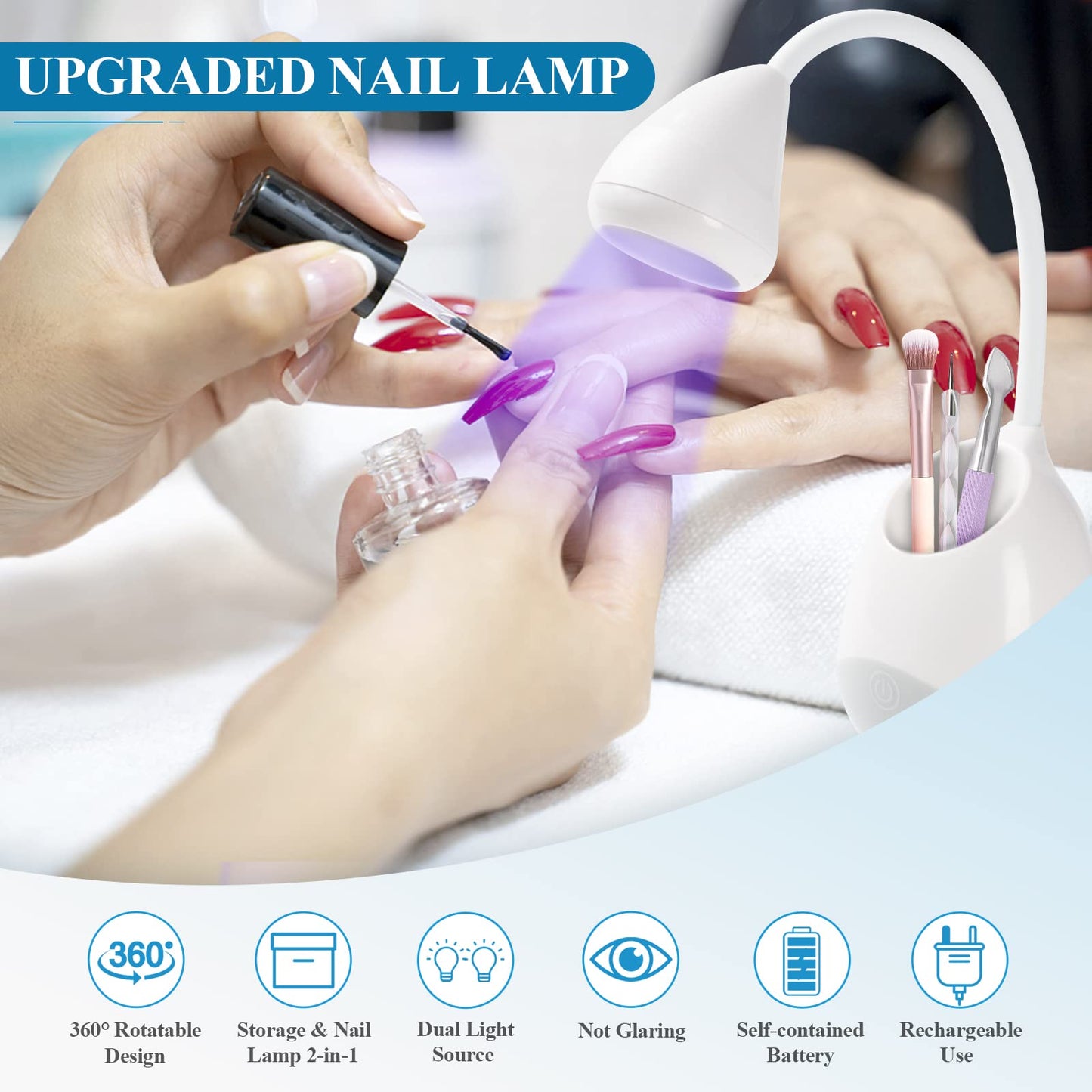 SAVILAND Jelly Gel Nail Polish Set, 30 Colors Translucent Nail Polish Set Rechargeable Nail Led Lamp - 36W Mini U V Light