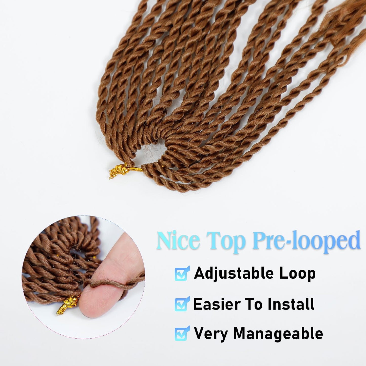 Senegalese Twist Crochet Hair for Black Women 24inch Boho Island Twist Crochet Braids With Curly Ends 20strands/pack Pre looped Goodess Boho Box Braids Hair for Braiding Hair Extensions(27Mix30)