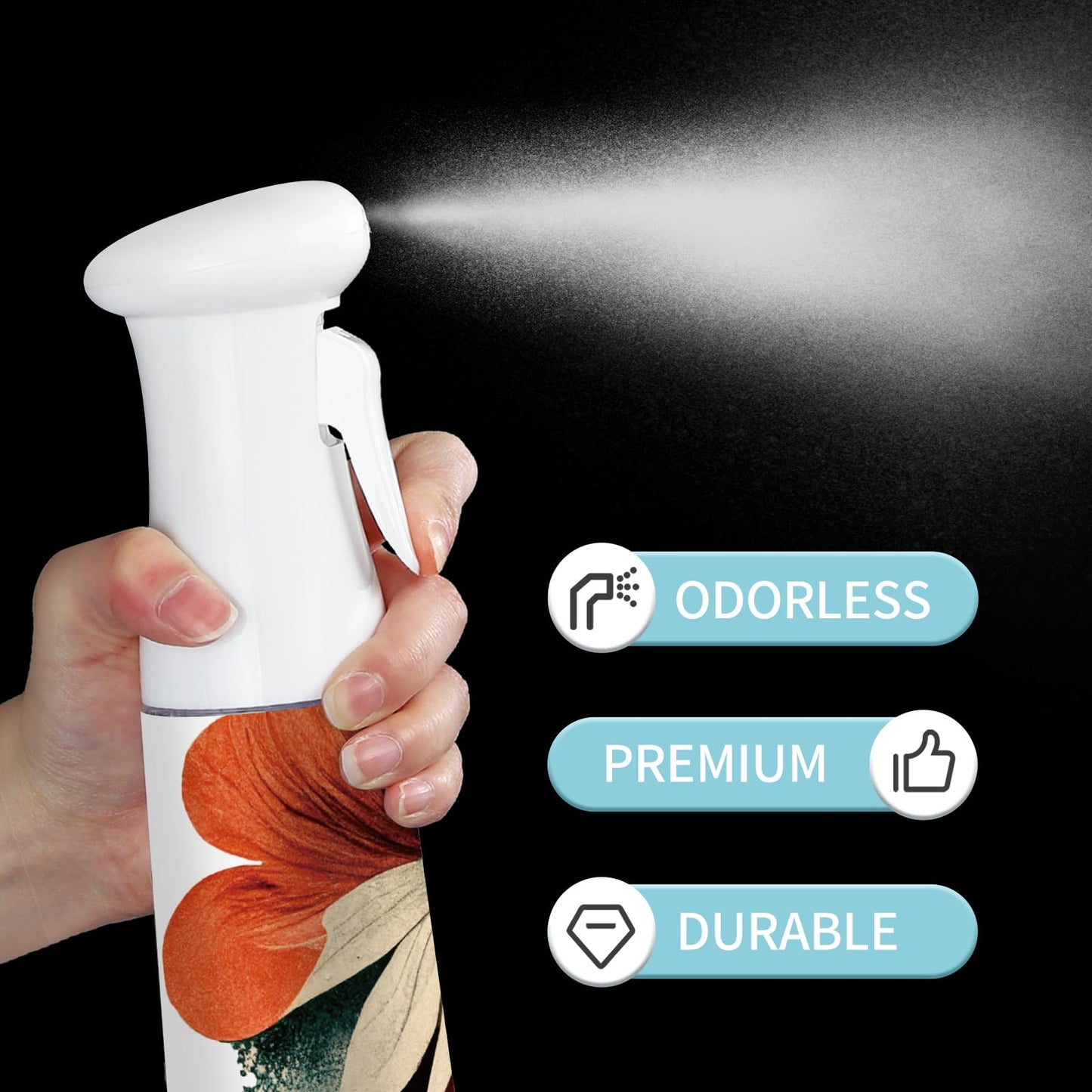 Shu mizara Hair Spray Bottle,Continuous Water Mister Empty Spray for Hairstyling, Cleaning, Plants, Misting and Skin Care