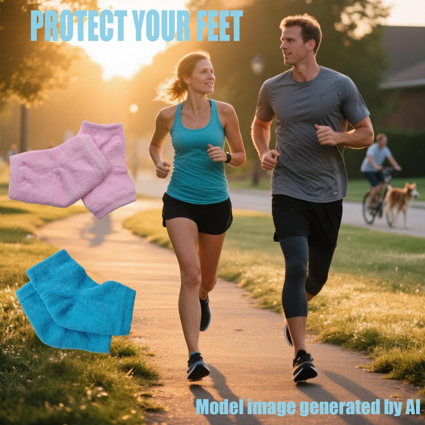 Castor Oil Pack Wrap for Foot, for Plantar Fasciitis, 2 Pairs, Blue